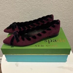 Kate Spade Women's Kalani Deep Cherry Flats Shoes Size 8 NWT